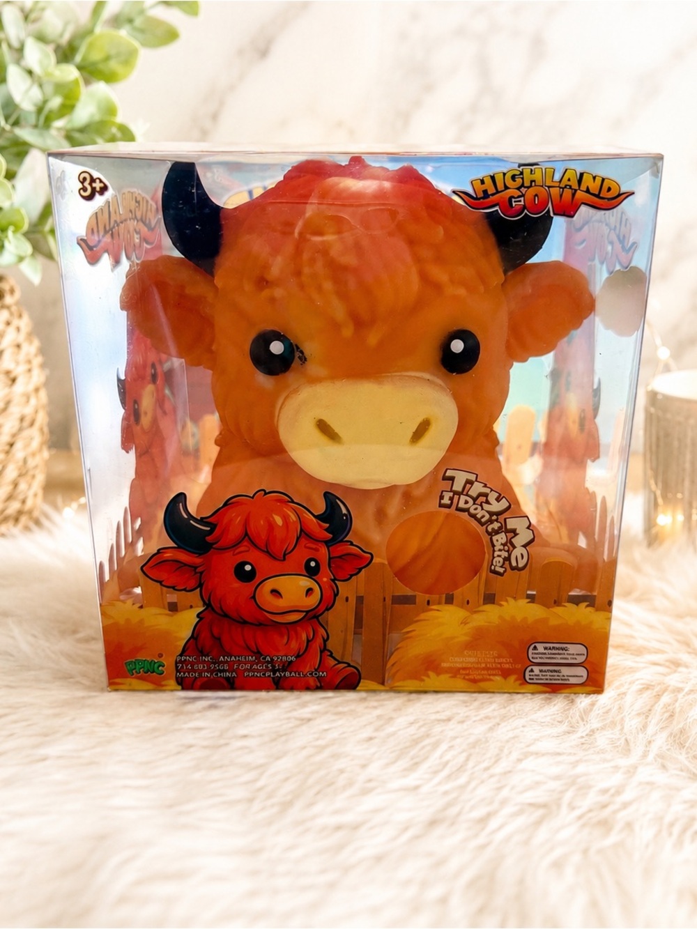Highland Cow “Try Me” Interactive Plush Toy – New in Box
